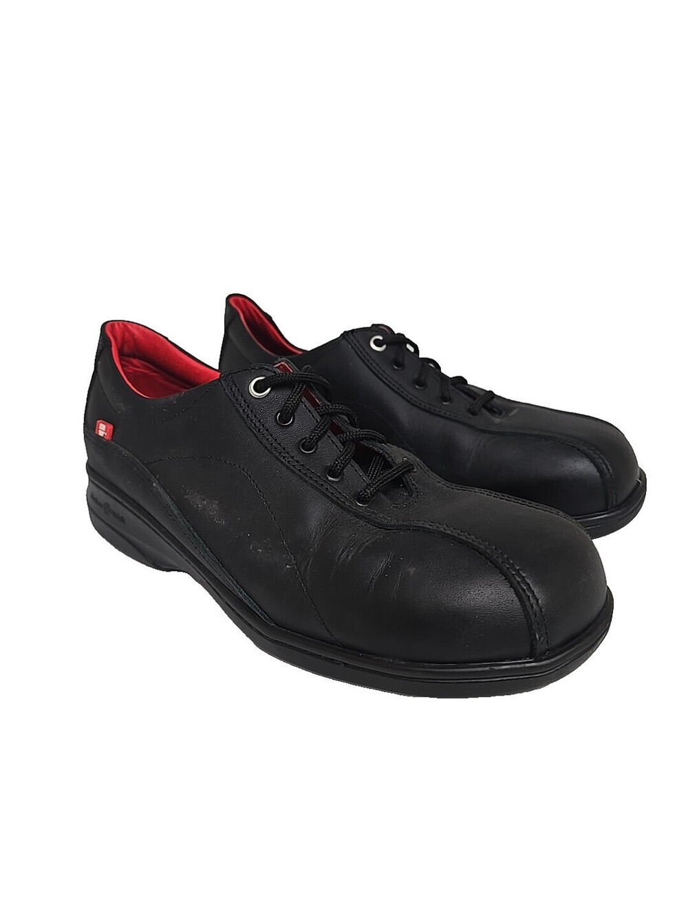 Mellow Walk Women's Daisy Steel Toe Work Shoes 498092 Black Red Size 8.5E